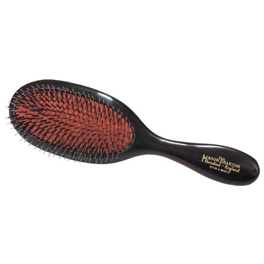 Mason Pearson Handy Mixte BN3 Hairbrush with Pure Boar Bristles and White Nylon Pins 12 Rows